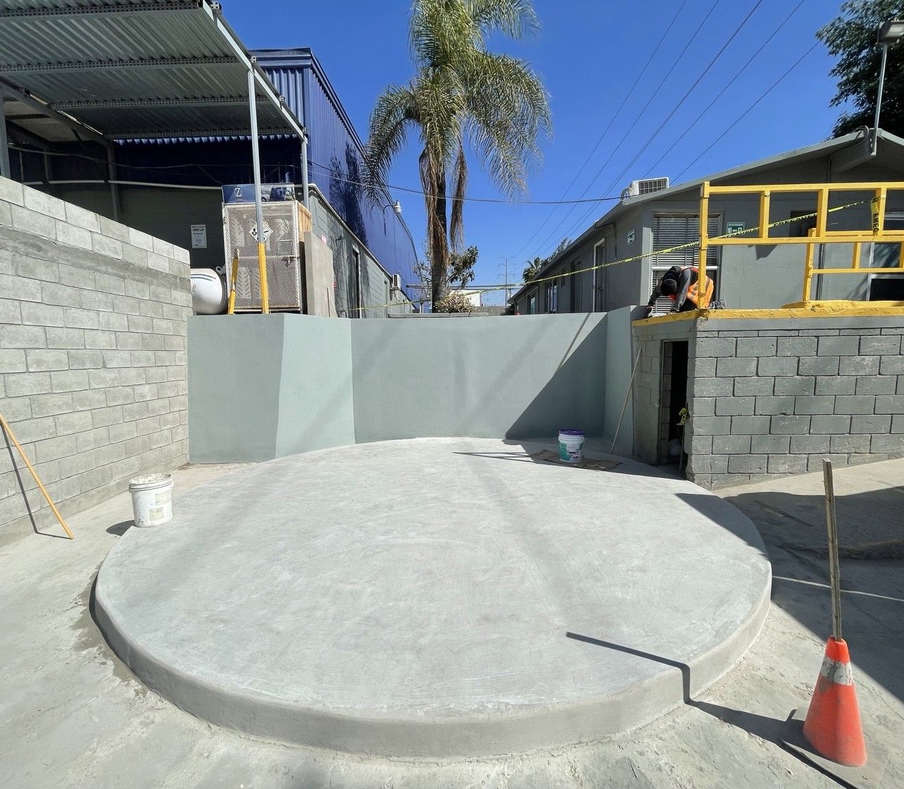 Base de concreto circular terminada